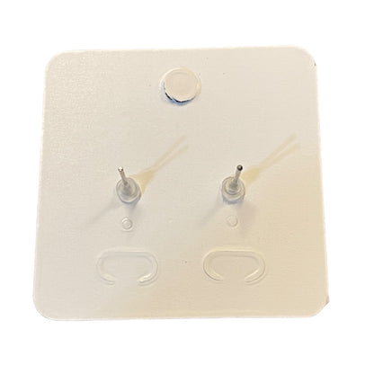 Back of silver earrings packaging