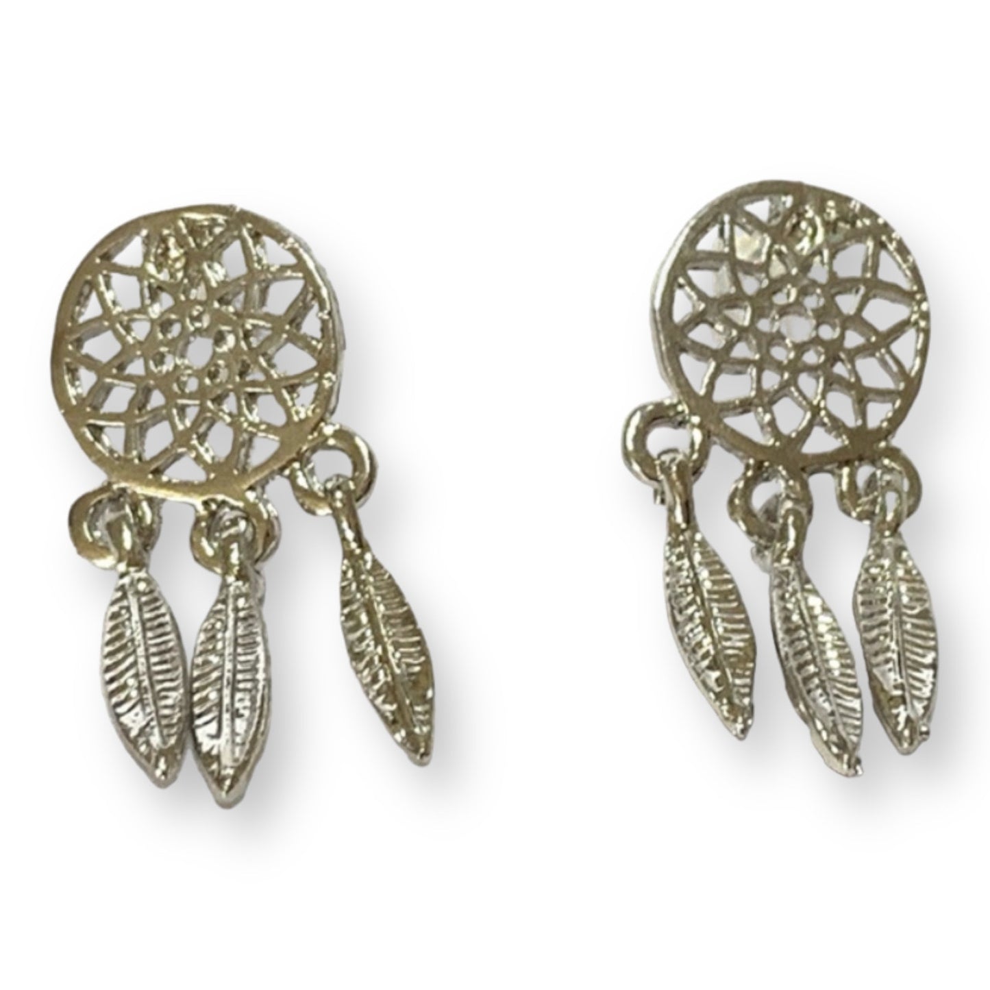 Front of silver earrings