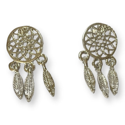 Front of silver earrings