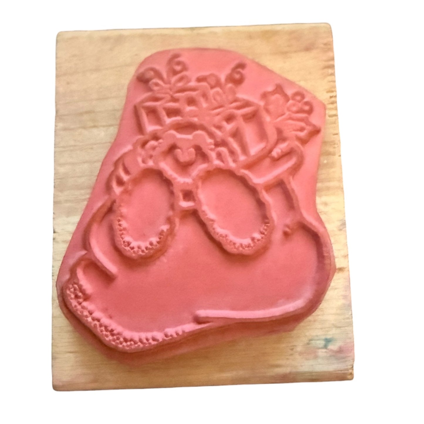 Daisy Kingdom Stamp Affair Christmas Stocking Teddy Bear Toys Rubber Stamp