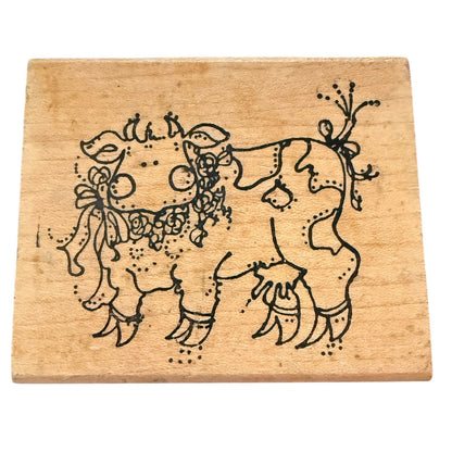 Provo Craft Silly Fun Cow Bull Unique Rubber Stamp