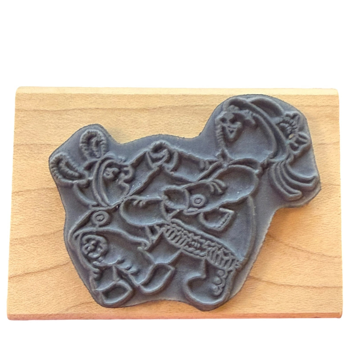 Stampendous Vintage 1995 H100 Dancing Playmates Bear & Bunny Rubber Stamp
