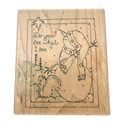 JRL Designs Snow Scene Snowman Christmas Q304 Crafting Card Making Rubber Stamp