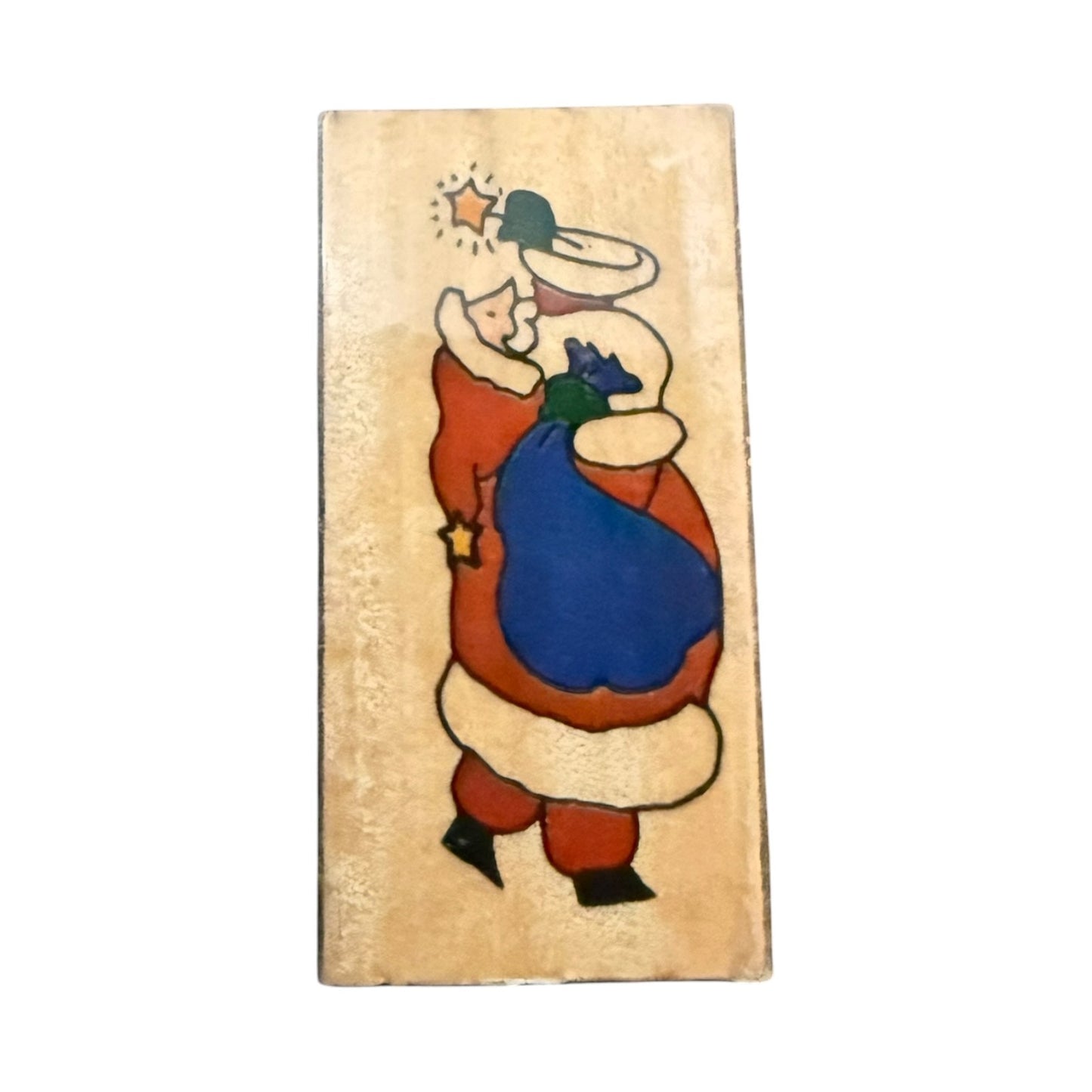Westwater Enterprises Christmas Santa Reaching For Star Rubber Stamp