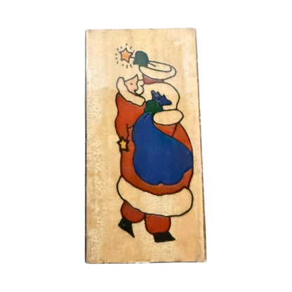 Westwater Enterprises Christmas Santa Reaching For Star Rubber Stamp