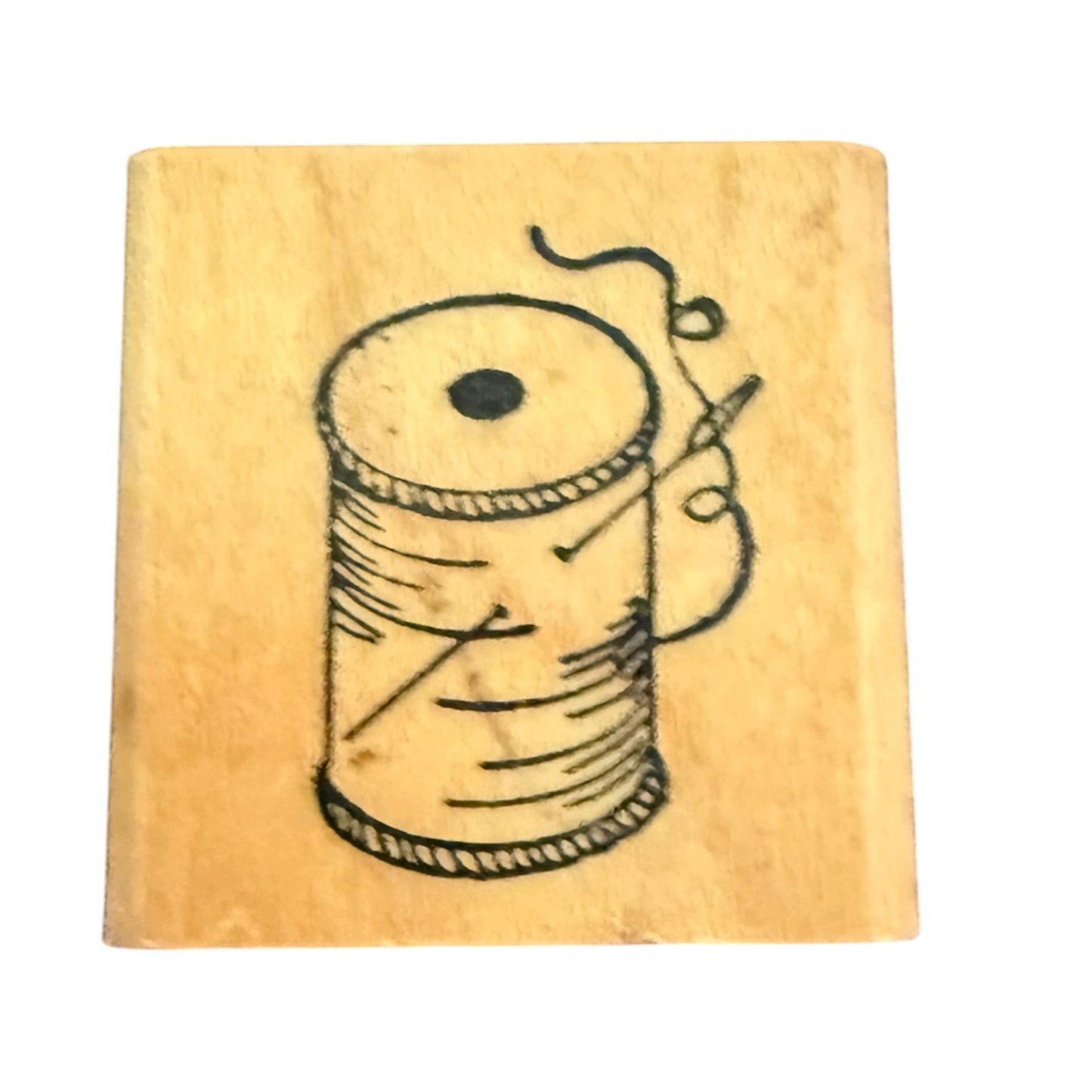 Embossing Arts Sewing Thread & Needle Rubber Stamp