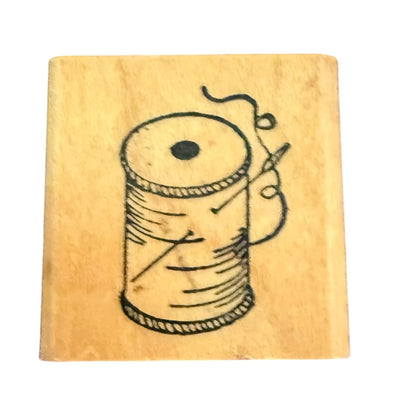 Embossing Arts Sewing Thread & Needle Rubber Stamp