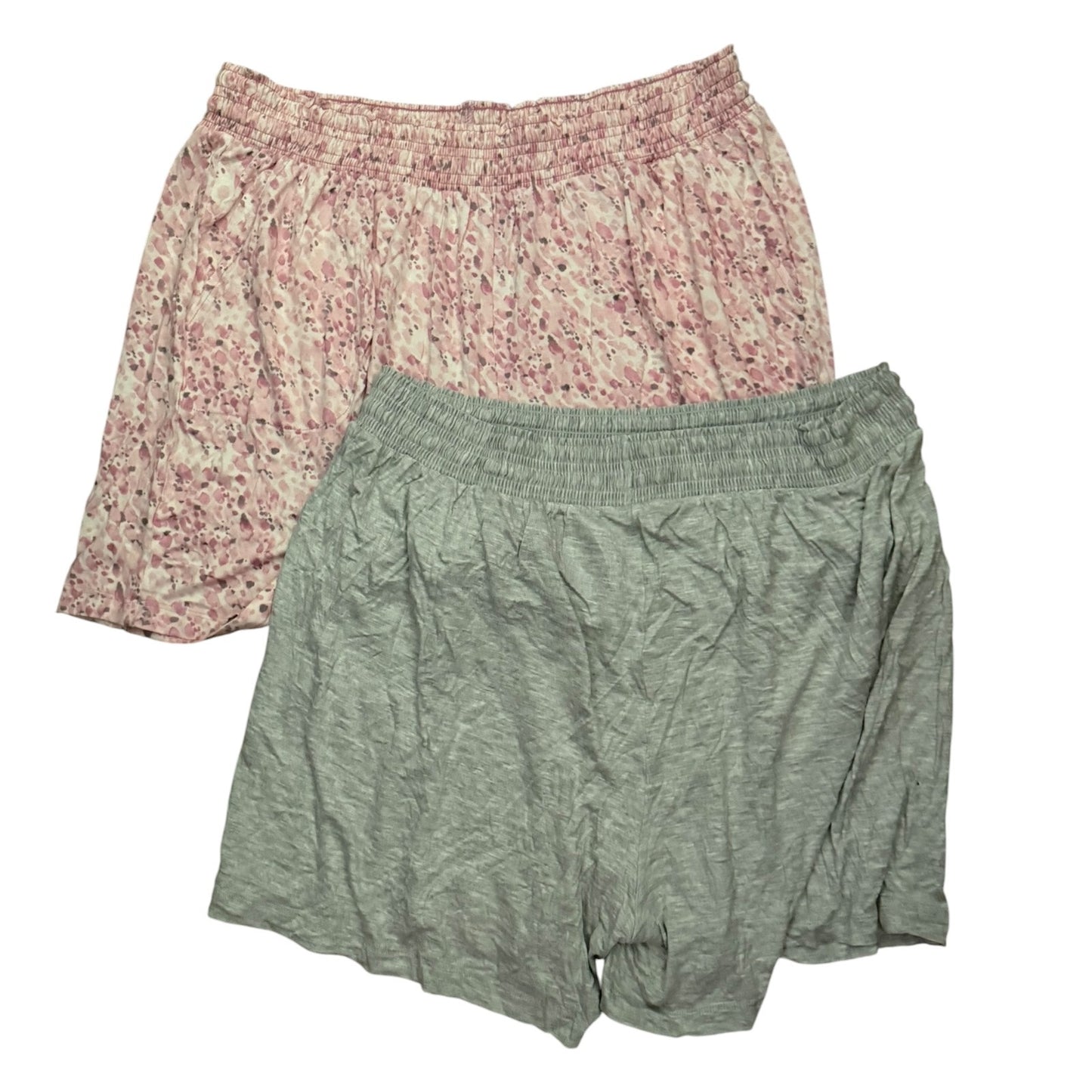 J+B 2 Pair Pink Floral & Gray Pajama Sleep Lounge Shorts XL NWOT