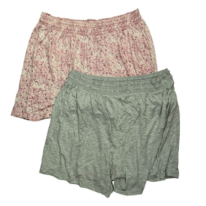 J+B 2 Pair Pink Floral & Gray Pajama Sleep Lounge Shorts XL NWOT