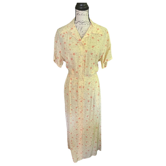 Front of yellow Eddie Bauer dress