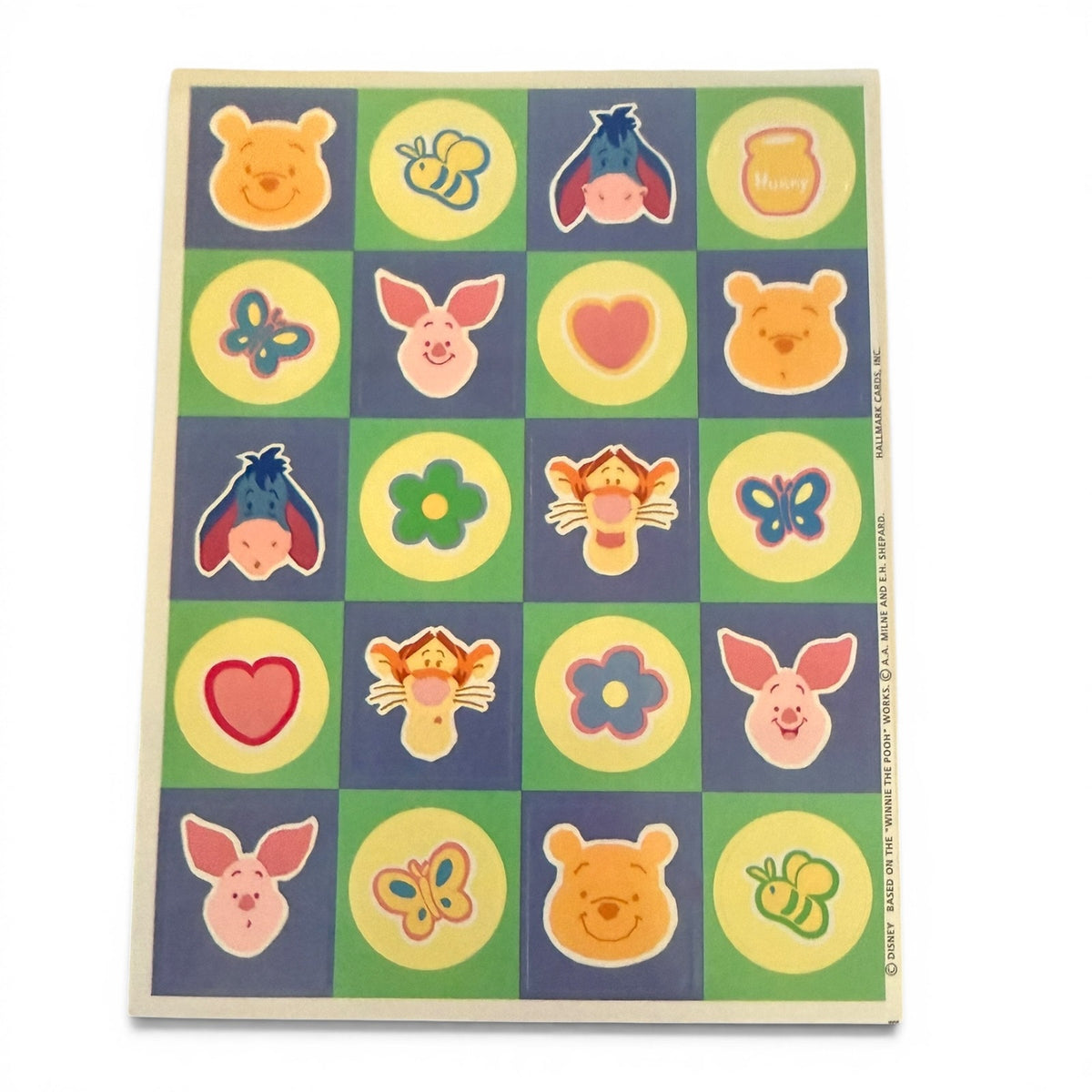 Hallmark Disney Vintage Pooh & Friends Single Sticker Sheet NEW