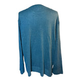 Back of green sweater on a white background