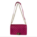 Emperia pink quilted purse front view