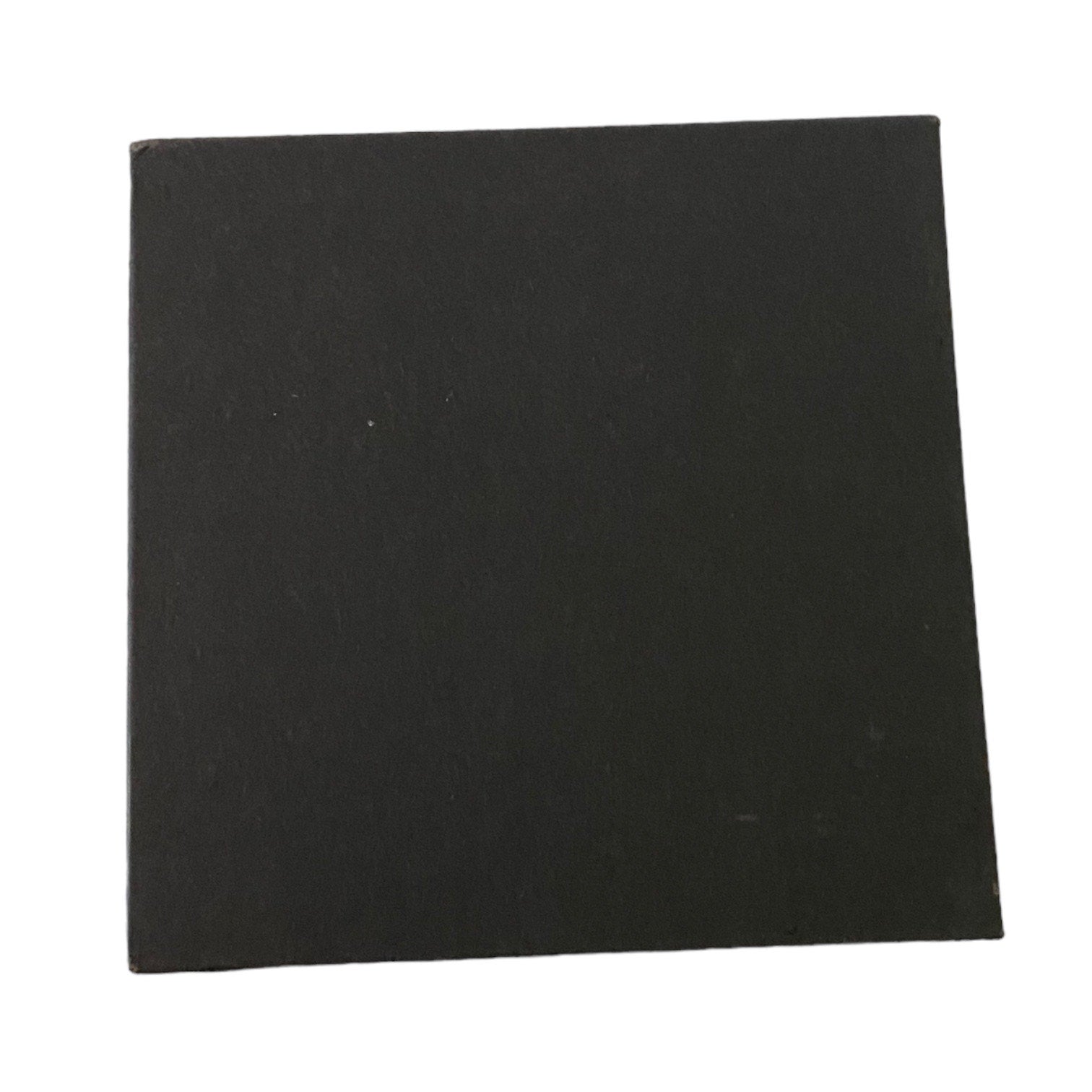 A square black textured box for nipple covers on a plain white background.