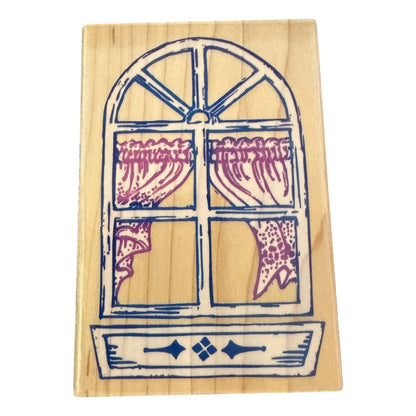 Stampendous Vintage 1994 Quaint Window P006 Large Rubber Stamp