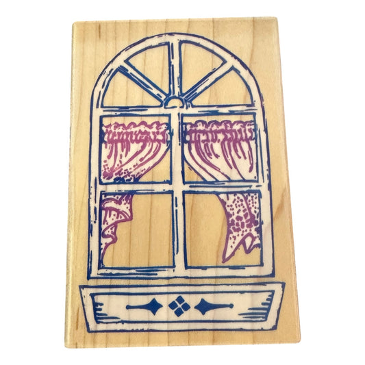 Stampendous Vintage 1994 Quaint Window P006 Large Rubber Stamp