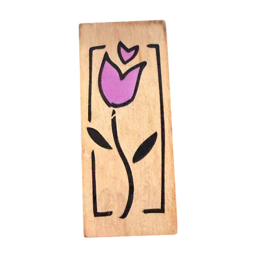 Single Tulip Flower Unbranded Rubber Stamp