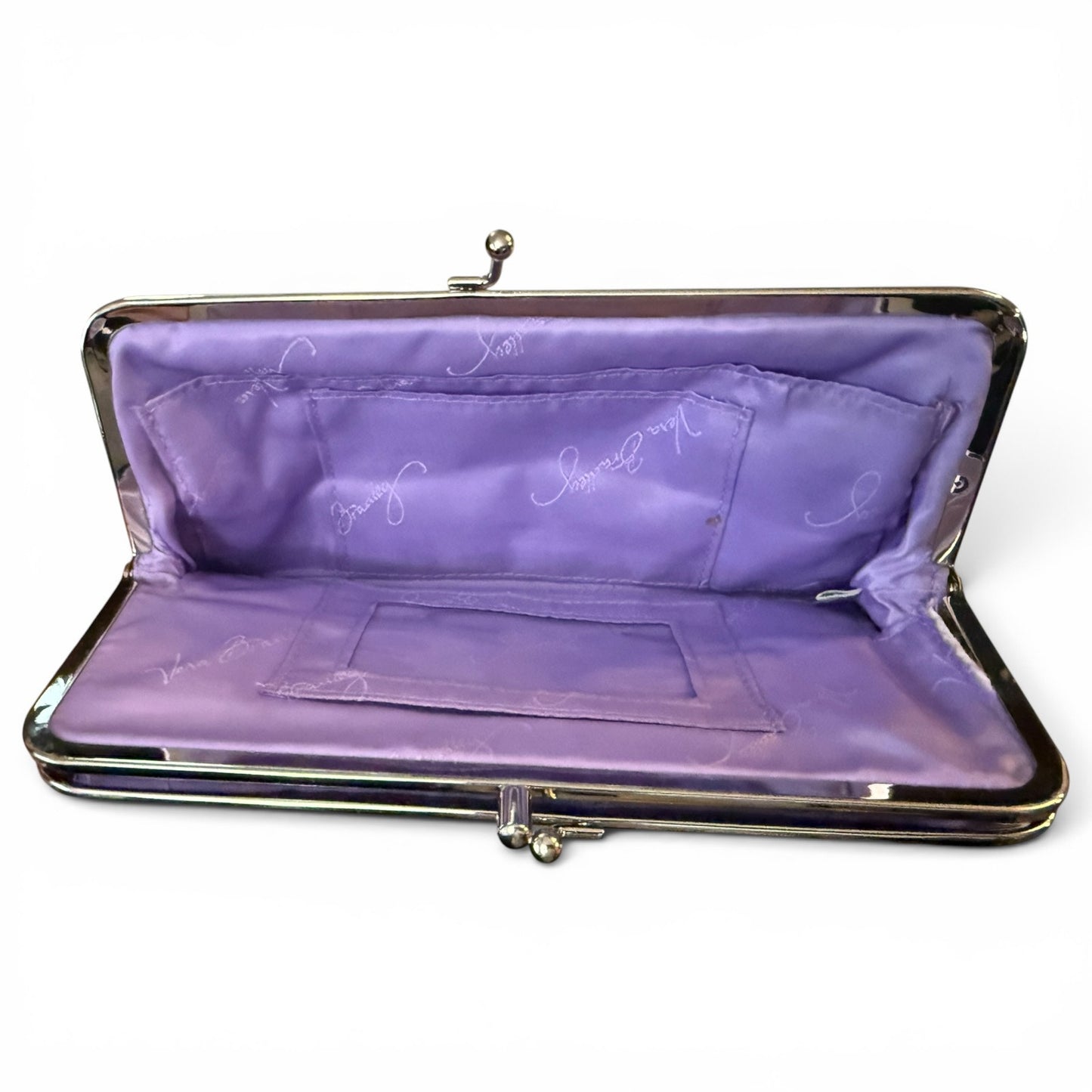 Vera Bradley Purple Floral Kiss Lock Clutch Wallet