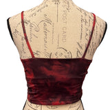Oalka Red Black Tie Dye Workout Strap Sports Tank Bra Size Small