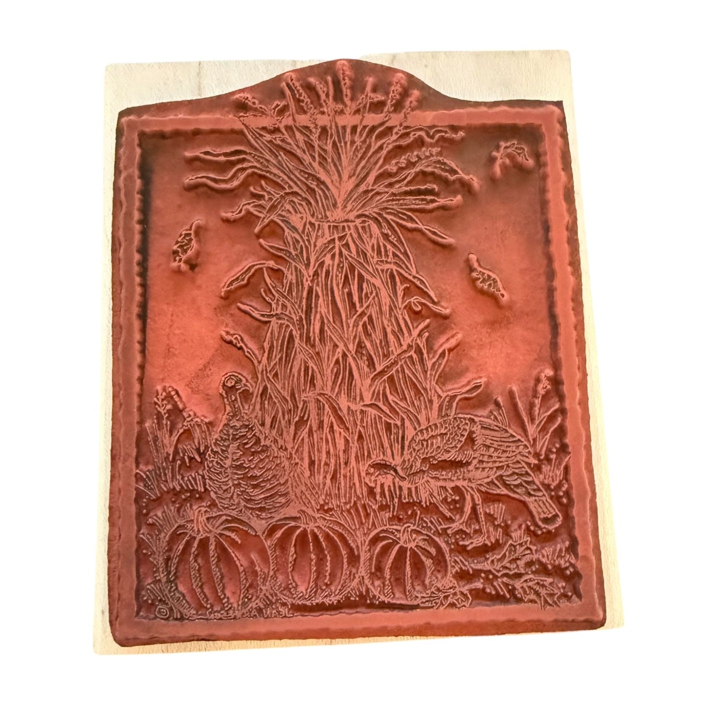 Northwoods Harvest Autumn Pumpkin Turkey 2011 Rubber Stamp