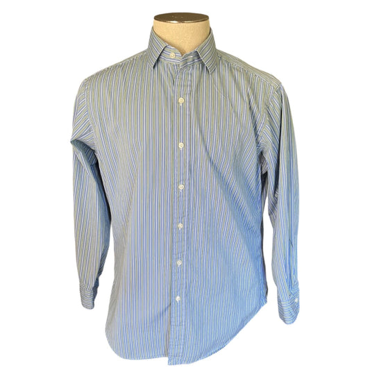 Polo Ralph Lauren Blue Cotton Regent Classic Fit Button Front 16 32/33