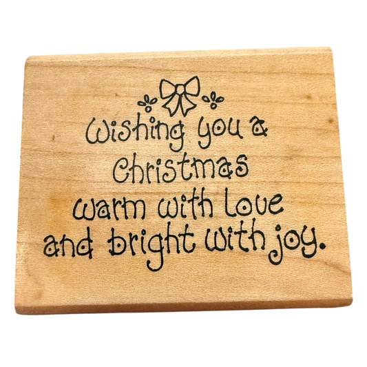 Art Impressions Wishing You A Christmas Warm With Love Rubber Stamp