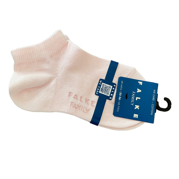 Pink ankle sock with Falke label on a white background