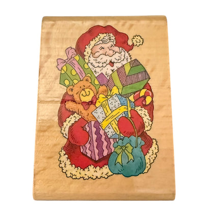 Santa Claus Christmas With Presents Unbranded Rubber Stamp