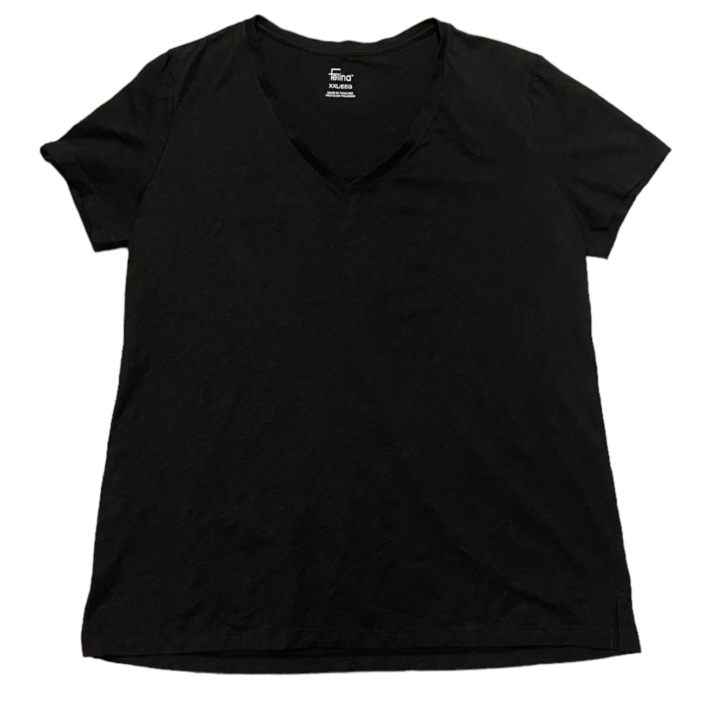 Black t-shirt on a white background
