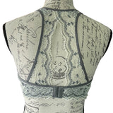 Back of gray bra