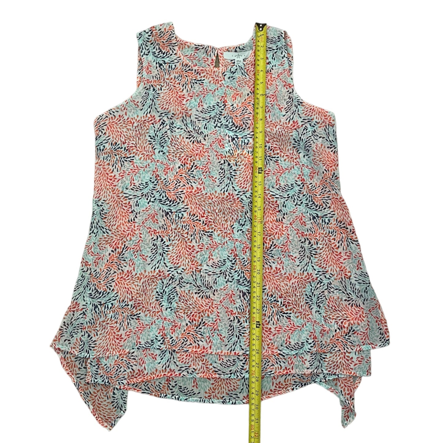 Fever NEW Sleeveless Layered Color Splash Shirt Size Small