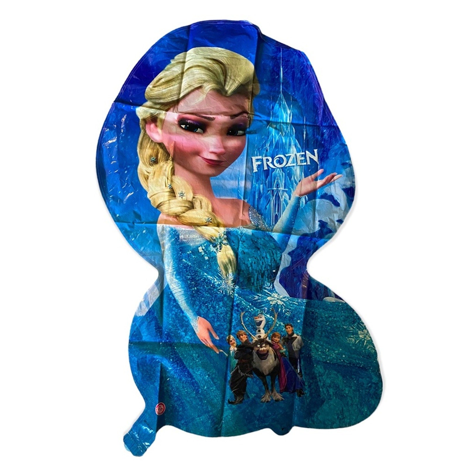 Blue balloon with Elsa from Frozen on a blue background