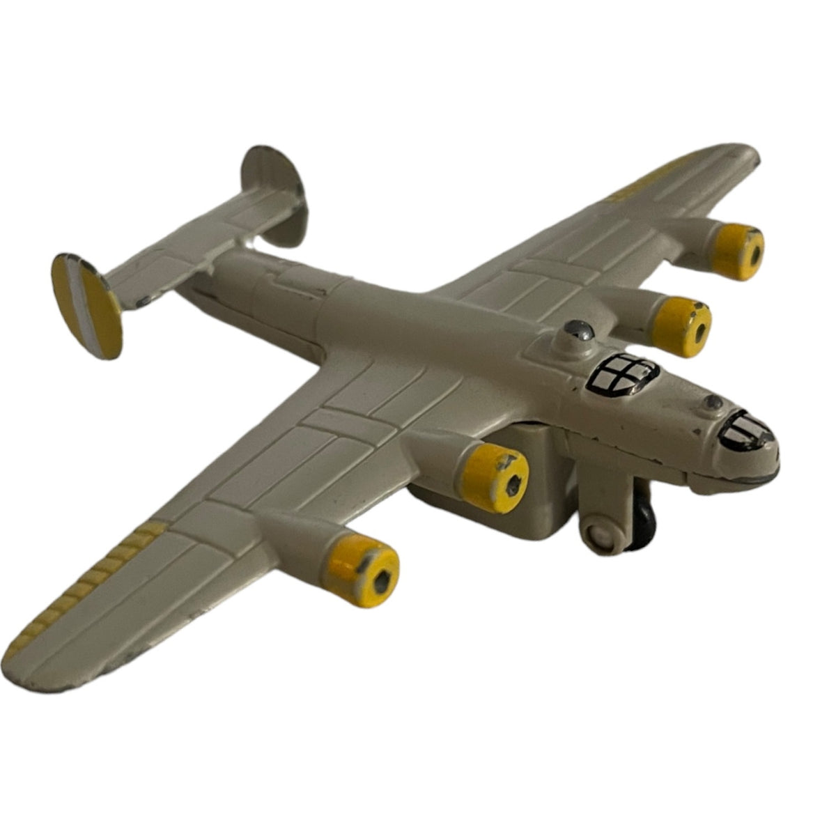 Toy airplane b-24 on a white background