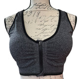 Front of gray sports bra