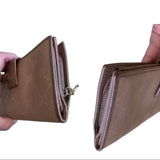 Edges of pink wallet