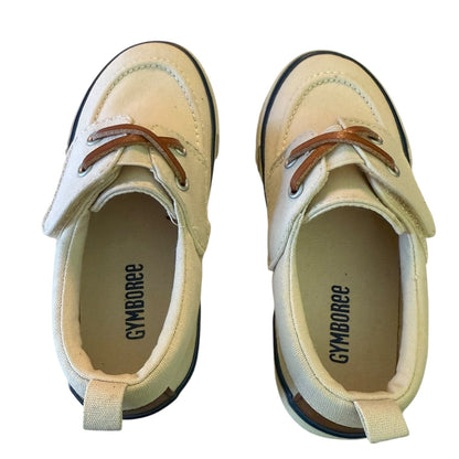 Top of a Pair of Gymboree shoes on a white background