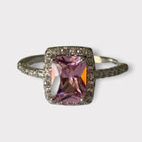 Front view pink halo ring