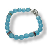 Blue handmade bracelet top view 4