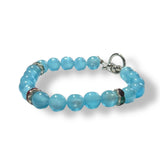 Blue handmade bracelet front