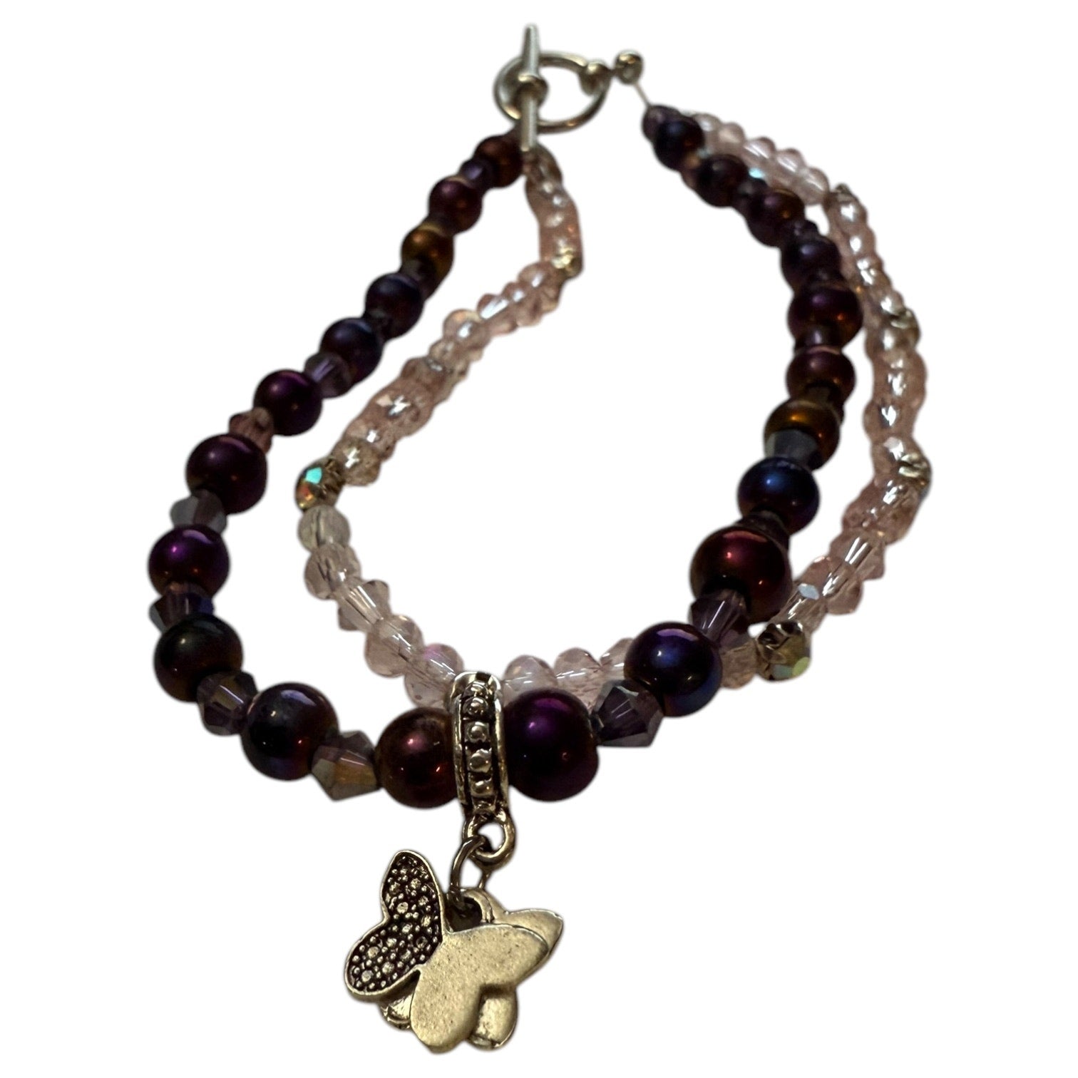 Front of butterfly beaded bracelet 1
