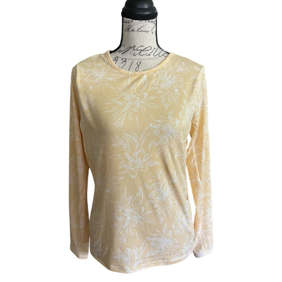 Front of yellow sun protection shirt
