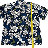 Floral-patterned shirt with a measuring tape on a white background