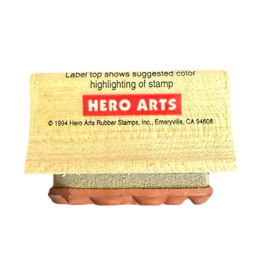 Hero Arts rubber stamp with wooden handle on a white background