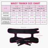 Size chart for leg trainer