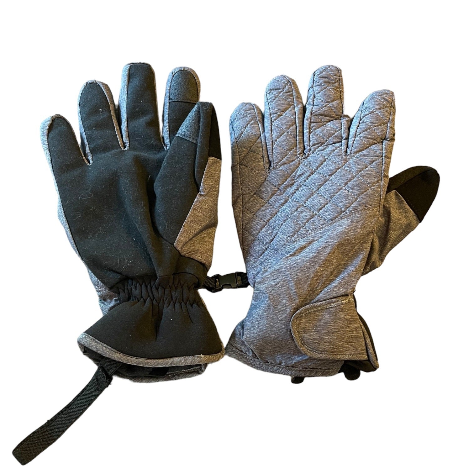 Set of gray and black gloves