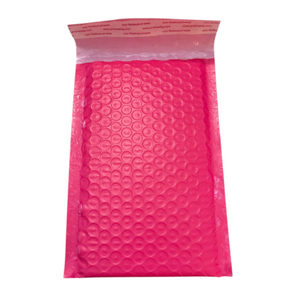 Pink bubble mailer on a white background