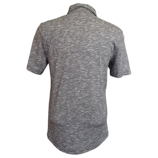 Black white polo shirt on a white background