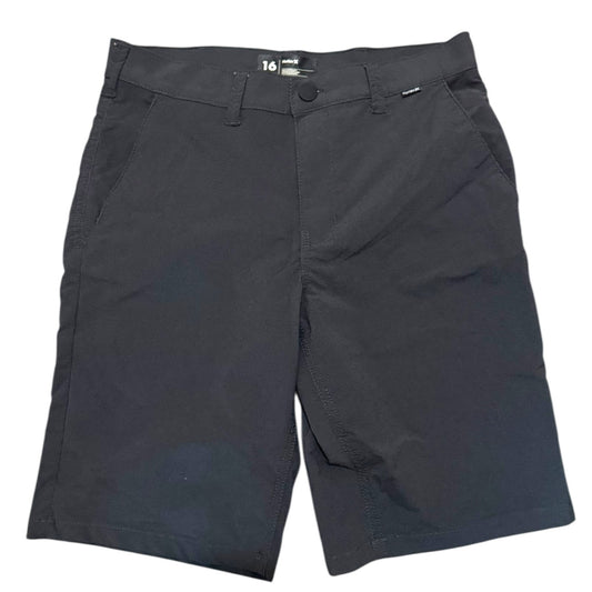 Front of gray shorts on a white background