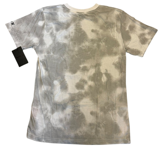 Hurley Boy's Gray White Cotton Blend Short Sleeve Shirt Large 12/13