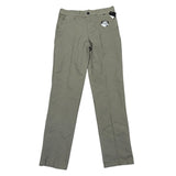 Front of Green chino pants on a white background